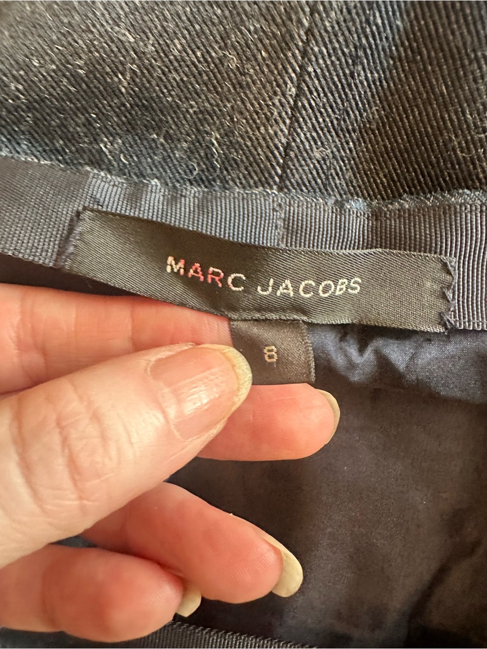 Marc Jacobs Navy Midi A-Line Skirt with Center Front Pleat - Picture 2 of 8